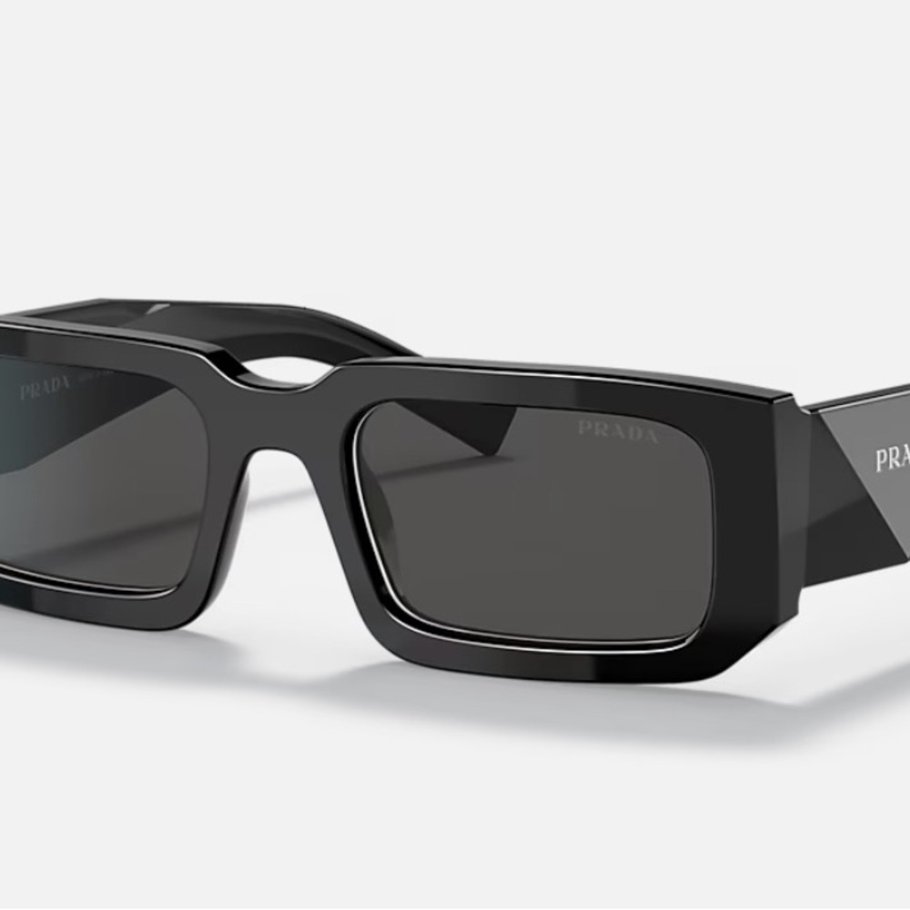Prada Glossy Black Geometric Sunglasses